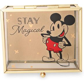 Disney Princess Beauty and the Beast Jewelry Box - Glass Jewelry Case with Stained Glass Belle and the Prince