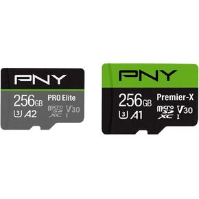 PNY 256GB PRO Elite Class 10 U3 V30 and 256GB Premier-X Class 10 U3 V30 microSDXC Memory Cards
