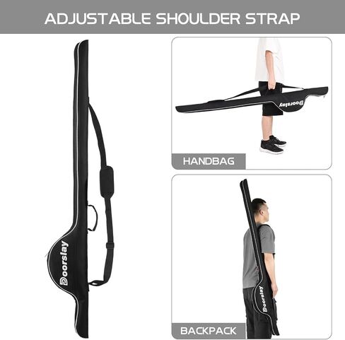 Fishing Rod Bag - 63 Inch Rod & Reel Protective Case, Portable Folding Pole Case, Waterproof Tackle Storage & Organizer in Kuwait