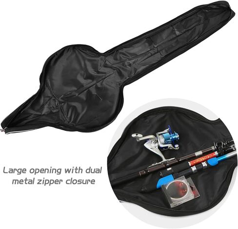 Fishing Rod Bag - 63 Inch Rod & Reel Protective Case, Portable Folding Pole Case, Waterproof Tackle Storage & Organizer in Kuwait