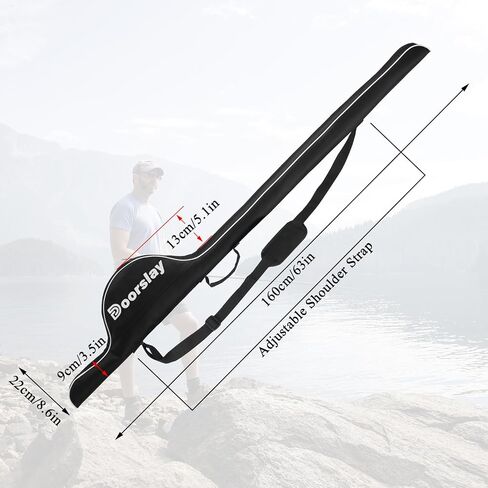 Fishing Rod Bag - 63 Inch Rod & Reel Protective Case, Portable Folding Pole Case, Waterproof Tackle Storage & Organizer in Kuwait