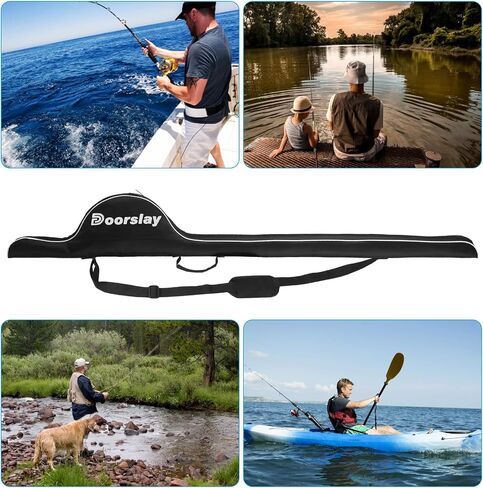 Fishing Rod Bag - 63 Inch Rod & Reel Protective Case, Portable Folding Pole Case, Waterproof Tackle Storage & Organizer in Kuwait