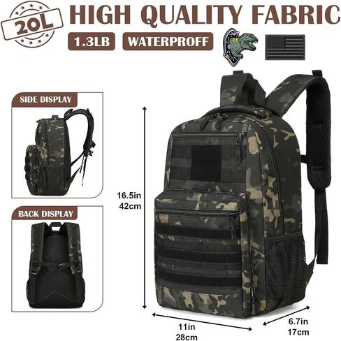 Kids Tactical Backpack Army Molle Bookbag Military Boys Backpack | for School, Outdoor, Camping in Saudi Arabia