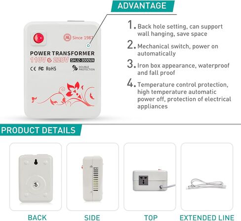110 to 220 Voltage Converter 120v to 240v Step Up Transformer 2000W in Saudi Arabia