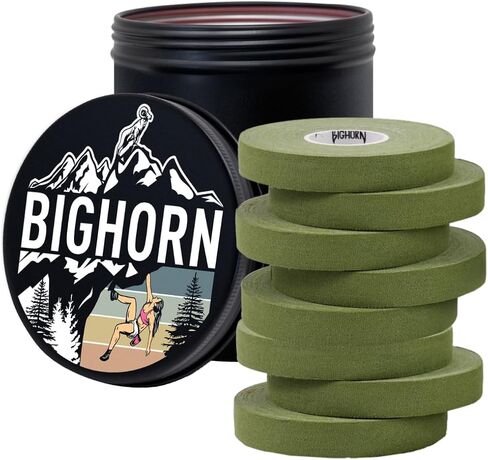 Bighorn Athletics Climbing Finger Tape with Retro Design Female Climber Tin Canister, 0.5-Inch x 45-feet, 8-Rolls, White in Saudi Arabia