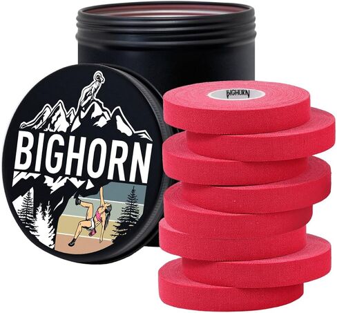 Bighorn Athletics Climbing Finger Tape with Retro Design Female Climber Tin Canister, 0.5-Inch x 45-feet, 8-Rolls, White in Saudi Arabia