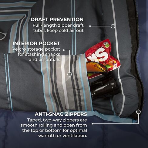 TETON Junior, 20 Degree and 0 Degree Sleeping Bags. Finally, Sleeping Bag for Boys, Girls, all Kids, Warm and Comfortable, for all camping weather and built to last in Kuwait