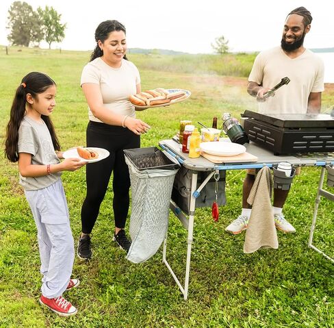 حاملات الأكواب والخطافات من كور | تناسب طاولة الطبخ والتخييم فليكس ريل الخارجية بطول 4 أقدام | محمولة للشاطئ، والنزهات، والساحات الخلفية، والشواء، والبوابة الخلفية، والفناء، والحفلات | تتضمن 4 حاملات أكواب و4 خطافات in Kuwait