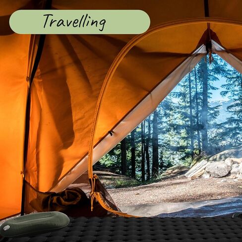 Premium Camping Sleeping Pad Self Inflating Sleeping Backpack Camping Air Mattress for Tents, One Person Sleeping Bag Insulated Sleeping Pad Suitable for Tent, Beach, Car & Home, (Black and Orange) in Saudi Arabia