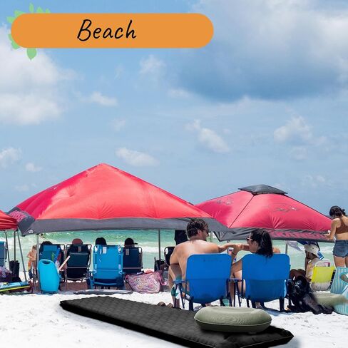 Premium Camping Sleeping Pad Self Inflating Sleeping Backpack Camping Air Mattress for Tents, One Person Sleeping Bag Insulated Sleeping Pad Suitable for Tent, Beach, Car & Home, (Black and Orange) in Saudi Arabia