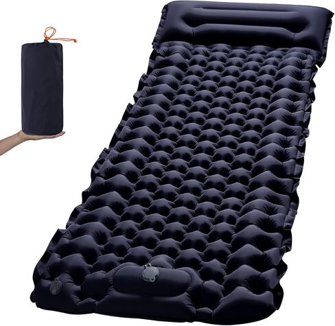 LISANNE Camping Mattress with Built in Foot Pump Inflatable Sleeping Mat Ultralight Compact Sleeping Pad for Camping,Backpacking,Hiking,Traveling,Tent,Waterproof and Portable for Outdoor Activities in Saudi Arabia
