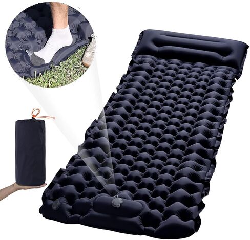 LISANNE Camping Mattress with Built in Foot Pump Inflatable Sleeping Mat Ultralight Compact Sleeping Pad for Camping,Backpacking,Hiking,Traveling,Tent,Waterproof and Portable for Outdoor Activities in Saudi Arabia