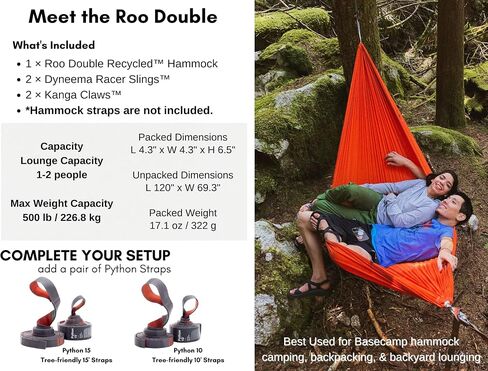KAMMOK: Roo Double Hammock | Made from Strong & 100% Recycled Water Resistant Ripstop Fabric | Comfortable, Packable, Lightweight (Lifetime Adventure Grade Warranty), Ocean Print in Saudi Arabia