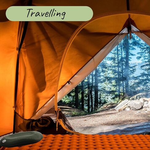 Premium Camping Sleeping Pad Self Inflating Sleeping Backpack Camping Air Mattress for Tents, One Person Sleeping Bag Insulated Sleeping Pad Suitable for Tent, Beach, Car & Home, (Black and Orange) in Saudi Arabia
