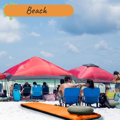 Premium Camping Sleeping Pad Self Inflating Sleeping Backpack Camping Air Mattress for Tents, One Person Sleeping Bag Insulated Sleeping Pad Suitable for Tent, Beach, Car & Home, (Black and Orange) in Saudi Arabia