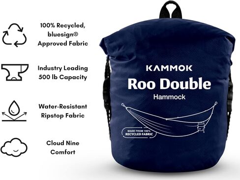 KAMMOK: Roo Double Hammock | Made from Strong & 100% Recycled Water Resistant Ripstop Fabric | Comfortable, Packable, Lightweight (Lifetime Adventure Grade Warranty), Ocean Print in Saudi Arabia