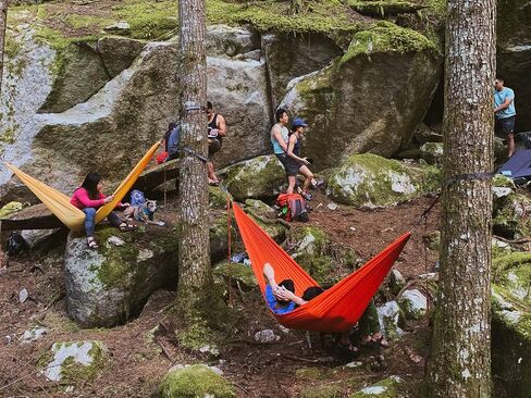 KAMMOK: Roo Double Hammock | Made from Strong & 100% Recycled Water Resistant Ripstop Fabric | Comfortable, Packable, Lightweight (Lifetime Adventure Grade Warranty), Ocean Print in Saudi Arabia