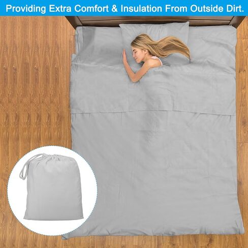 PATIKIL Sleeping Bag Liner Lightweight Soft Travel Camping Sheet Sleep Sack Compact Sleeping Bag Set with Carry Bag for Backpacking Camping Travel Hotel in Saudi Arabia