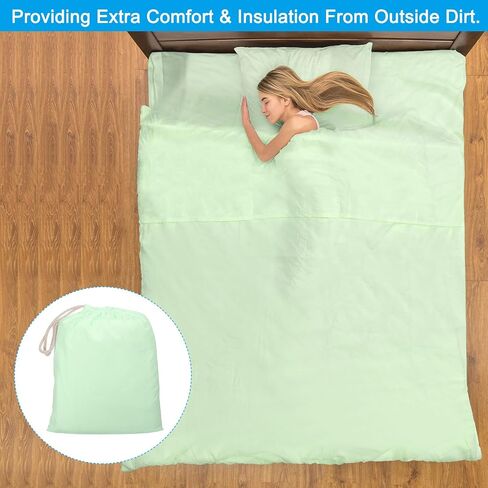 PATIKIL Sleeping Bag Liner Lightweight Soft Travel Camping Sheet Sleep Sack Compact Sleeping Bag Set with Carry Bag for Backpacking Camping Travel Hotel in Saudi Arabia