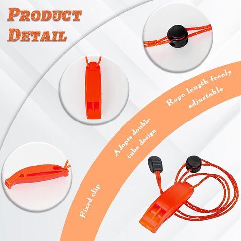 6pcs Safety Survival Whistles, Emergency Whistles with Adjustable Reflective Lanyard, Plastic Marine Whistles, Super Loud Floating Whistle for Boating Swimming Hiking Climbing Camping in Saudi Arabia