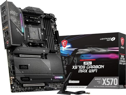 MSI MPG X570S CARBON MAX WIFI Gaming Motherboard (ATX, AMD, Socket AM4. DDR4, PCIe 4, CFX, M.2 Slots, Wi-Fi 6E) in Saudi Arabia