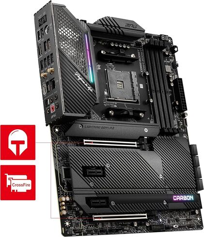 MSI MPG X570S CARBON MAX WIFI Gaming Motherboard (ATX, AMD, Socket AM4. DDR4, PCIe 4, CFX, M.2 Slots, Wi-Fi 6E) in Saudi Arabia