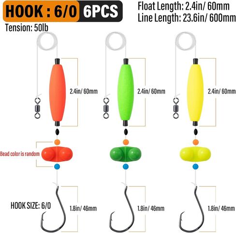 Catfish Rigs Catfish Float Rigs Catfishing Tackle Santee Rig 5/0 6/0 Circle Hooks for Peg Floats Catfish in Saudi Arabia