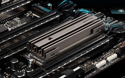 Corsair MP600 CORE 1TB M.2 NVMe PCIe x4 Gen4 SSD (Up to 4,700MB/sec Sequential Read & 1,950MB/sec Sequential Write Speeds, High-Speed Interface, 3D QLC NAND, Built-in Heatspreader) Aluminum in Kuwait