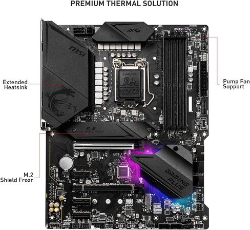MSI MPG Z490 Gaming Plus Gaming Motherboard (ATX, 10th Gen Intel Core, LGA 1200 Socket, DDR4, CF, Dual M.2 Slots, USB 3.2 Gen 2, 2.5G LAN, DP/HDMI, Mystic Light RGB) in Saudi Arabia