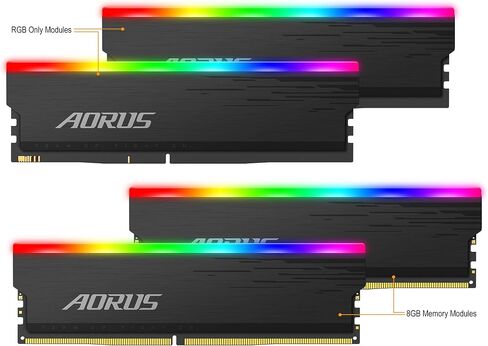 Gigabyte AORUS GP-ARS16G37 (RGB/ 16GB RAM Memory Kit (2x8GB)/ 3733MHz/ Supports AORUS Memory Boost/ RGB Fusion 2.0/ Selected Memory Ics/ 100% Sorted and Tested/ Memory) in Saudi Arabia
