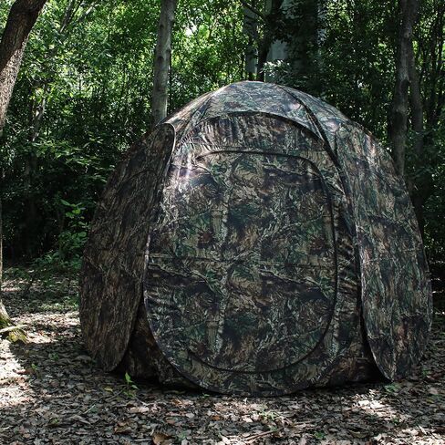 1-3 Person Hunting Blinds, 300 Degree See Through Pop up Ground Blinds for Deer Turkey Duck Hunting, Bow Hunting Accessories, Double Side Zipper Window in Saudi Arabia
