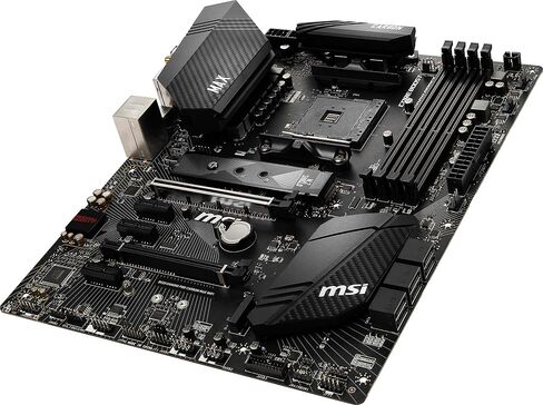 MSI Performance GAMING AMD Ryzen 1st, 2nd, and 3rd Gen AM4 M.2 USB 3.2 Gen 2 DDR4 HDMI Display Port Wi-Fi ATX Motherboard (B450 GAMING PRO CARBON MAX WIFI) in Saudi Arabia