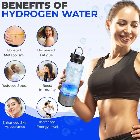 مياه الهيدروجين المتقدمة من HydroBottle مع مقياس TDS، وخطاف متين، وغطاء واقٍ - ترطيب معزز أثناء التنقل in Saudi Arabia