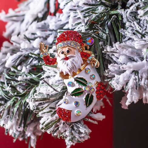 XGALBLA Christmas Brooch Pins, Rhinestone Crystal Enamel Christmas Jewelry Gift for Women Girls in Kuwait