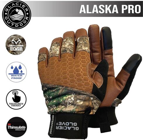 Glacier Glove Unisex Alaska Pro Waterproof Breathable Compatible Gloves Leather Thinsulate Lining for Hunting Fishing, Hiking in Kuwait