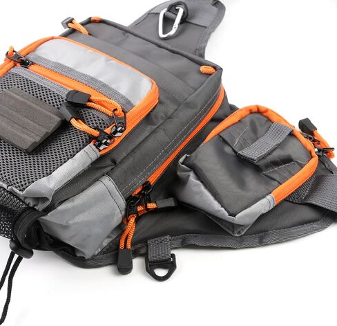 V-Cross Sling Pack - Breathable Mesh Back, Removable Fly Patch, Water Bottle Holder - Perfect for Fishing in Saudi Arabia