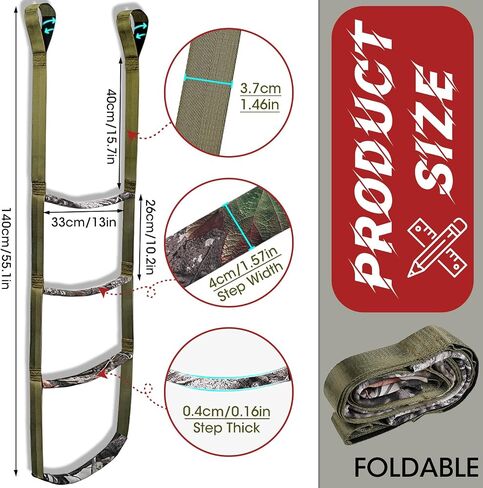 Step Climbing Aider,Climbing Stick Aiders for Hunting Rope Ladders Tree Steps Aider Treestand Gear Camo Foot Ascender Step Plate Stands Saddle Hang Strap Climb Sticks Equipment Tool,Thick in Saudi Arabia