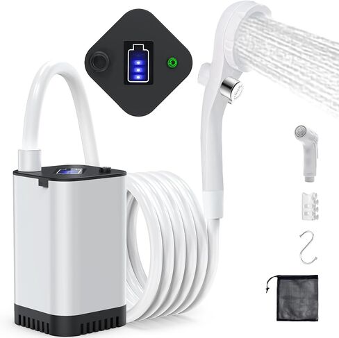 Portable Shower, Camping Shower Pump with Portable Shower Head & Shower Sprayer, Camping Shower Kit with 5200mAh Portable Shower Pump & 7 feet Shower Hose for Camping,Hiking,Beach Shower in Saudi Arabia