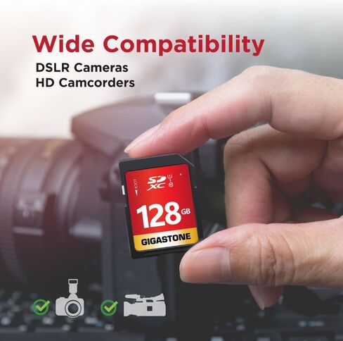 GIGASTONE 8GB SD Card UHS-I U1 Class 10 SDHC Memory Card, Speed Up to 80MB/s, Full HD Video Kodak Olympus Digital Camera, with 1 mini case in Kuwait