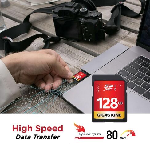 GIGASTONE 8GB SD Card UHS-I U1 Class 10 SDHC Memory Card, Speed Up to 80MB/s, Full HD Video Kodak Olympus Digital Camera, with 1 mini case in Kuwait