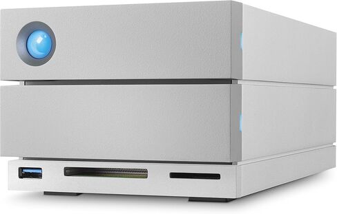 LaCie 2big Dock RAID 12TB External RAID Hard Drive HDD with SD Card CF Card Slots, for Mac and PC Desktop Data Redundancy Thunderbolt 3 USB-C USB 3.0, 1 Month Adobe CC, Data Recovery (STGB12000400) in Saudi Arabia