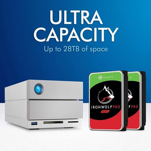 LaCie 2big Dock RAID 12TB External RAID Hard Drive HDD with SD Card CF Card Slots, for Mac and PC Desktop Data Redundancy Thunderbolt 3 USB-C USB 3.0, 1 Month Adobe CC, Data Recovery (STGB12000400) in Saudi Arabia