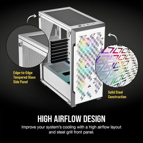 حافظة ذكية من Corsair Icue 220T RGB Airflow من الزجاج المقسى في منتصف البرج in Kuwait