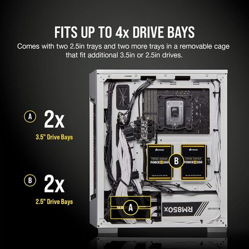حافظة ذكية من Corsair Icue 220T RGB Airflow من الزجاج المقسى في منتصف البرج in Kuwait