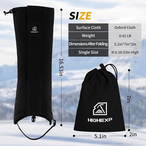Leg Gaiters 100% Waterproof Adjustable Shoe Snow Boot Guard Gators for Hiking Shoe Cover Hunting Snowshoeing Climbing Walking for Women Men in Saudi Arabia