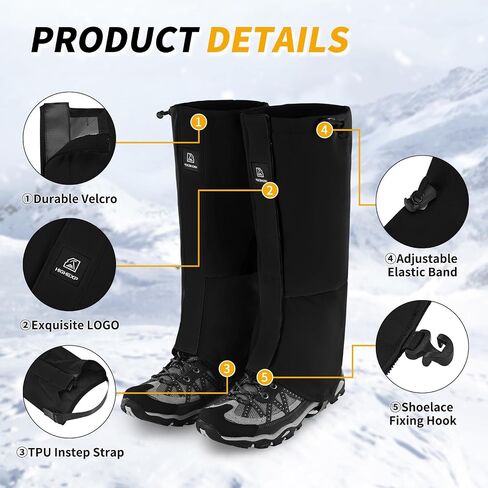 Leg Gaiters 100% Waterproof Adjustable Shoe Snow Boot Guard Gators for Hiking Shoe Cover Hunting Snowshoeing Climbing Walking for Women Men in Saudi Arabia