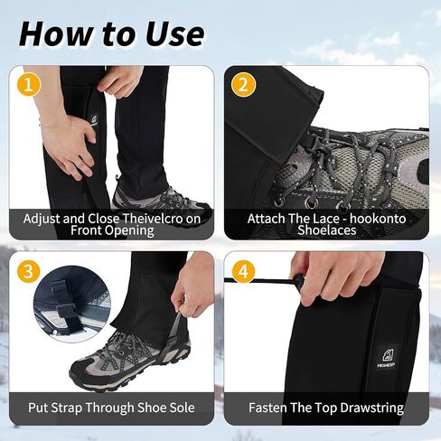 Leg Gaiters 100% Waterproof Adjustable Shoe Snow Boot Guard Gators for Hiking Shoe Cover Hunting Snowshoeing Climbing Walking for Women Men in Saudi Arabia