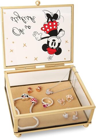 Disney Princess Beauty and the Beast Jewelry Box - Glass Jewelry Case with Stained Glass Belle and the Prince in Kuwait