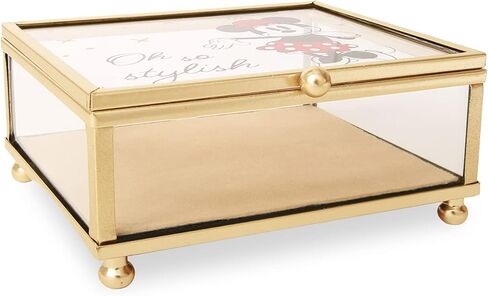 Disney Princess Beauty and the Beast Jewelry Box - Glass Jewelry Case with Stained Glass Belle and the Prince in Kuwait