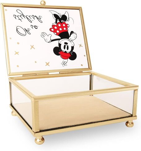 Disney Princess Beauty and the Beast Jewelry Box - Glass Jewelry Case with Stained Glass Belle and the Prince in Kuwait